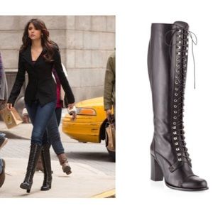Charles David Knee High Lace-Up Boots